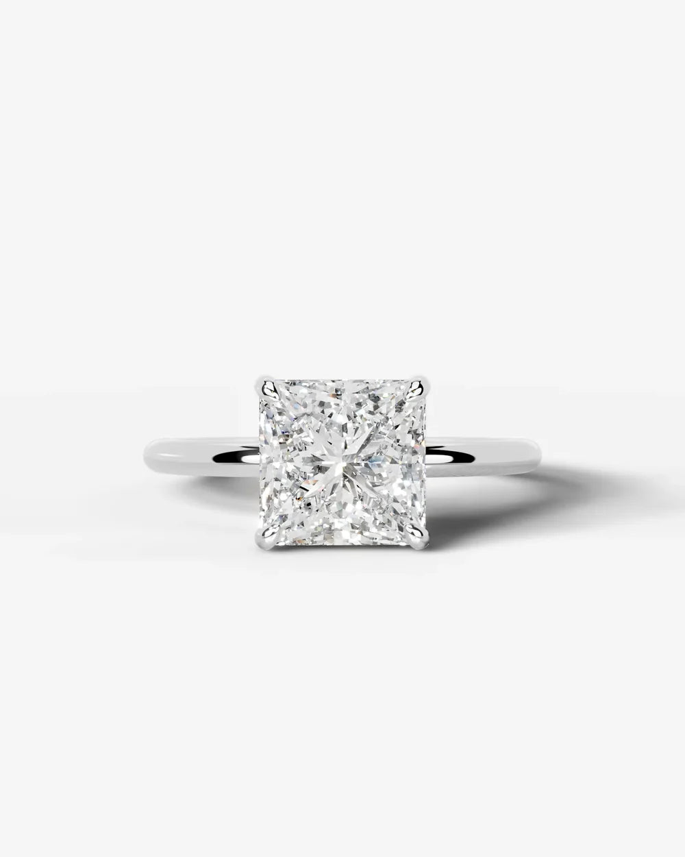 2 Carat Lab Grown Princess Cut Diamond Pavé Basket Ring