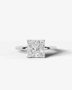 2 Carat Lab Grown Princess Cut Diamond Pavé Basket Ring