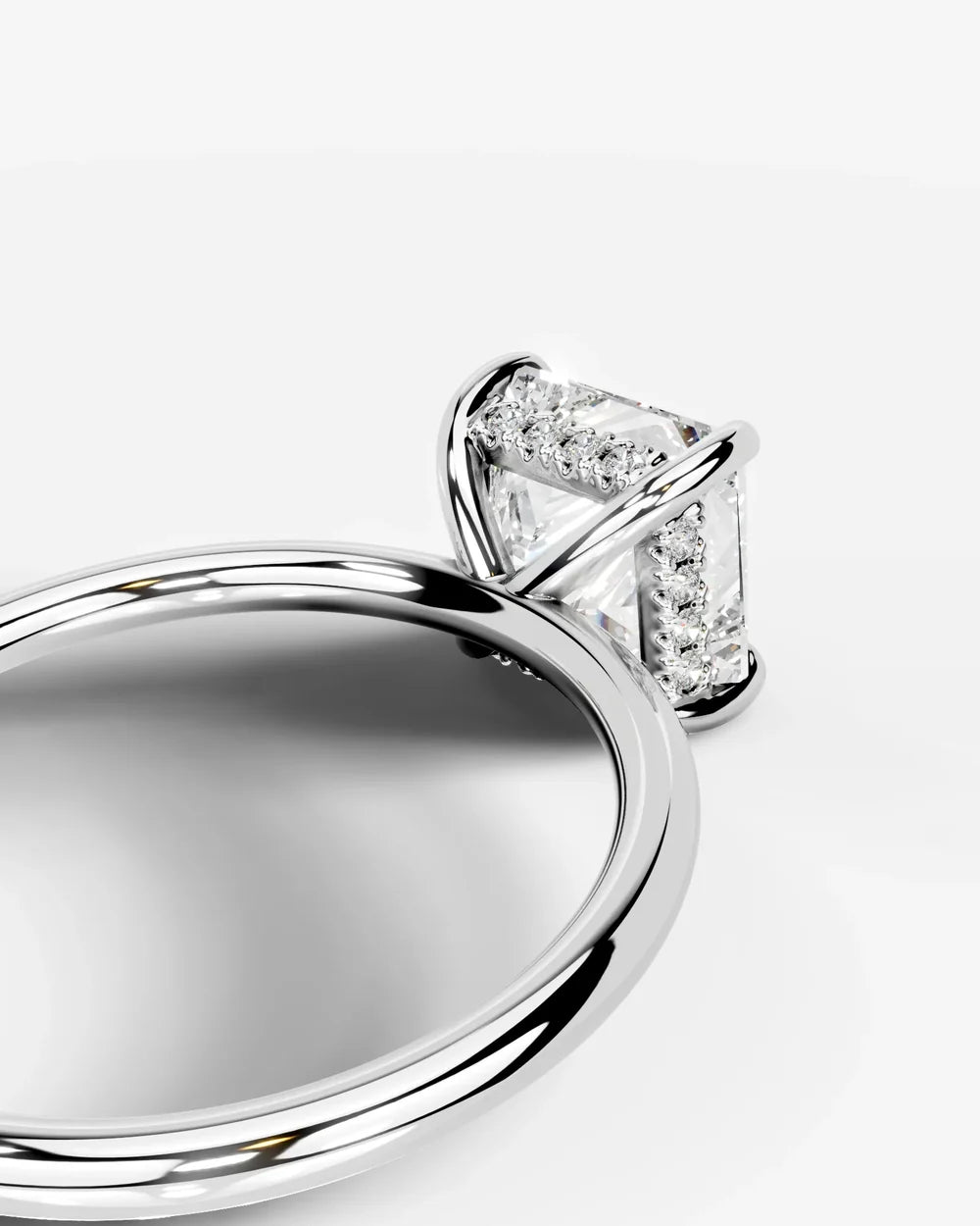 2 Carat Lab Grown Princess Cut Diamond Pavé Basket Ring