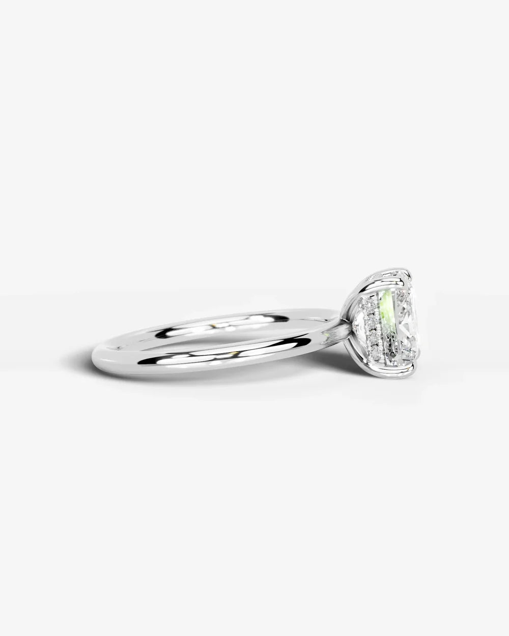 2 Carat Lab Grown Princess Cut Diamond Pavé Basket Ring