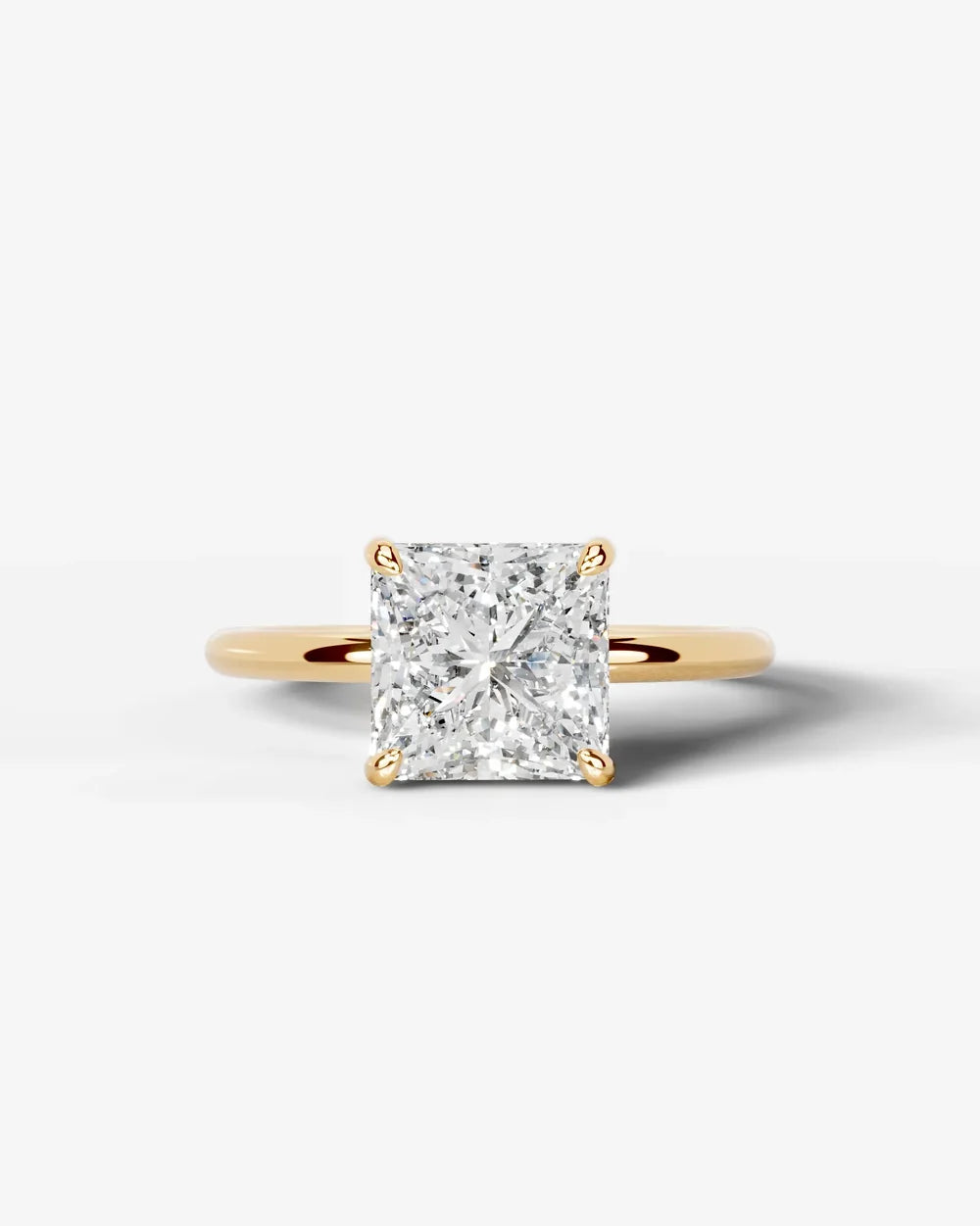 2 Carat Lab Grown Princess Cut Diamond Pavé Basket Ring