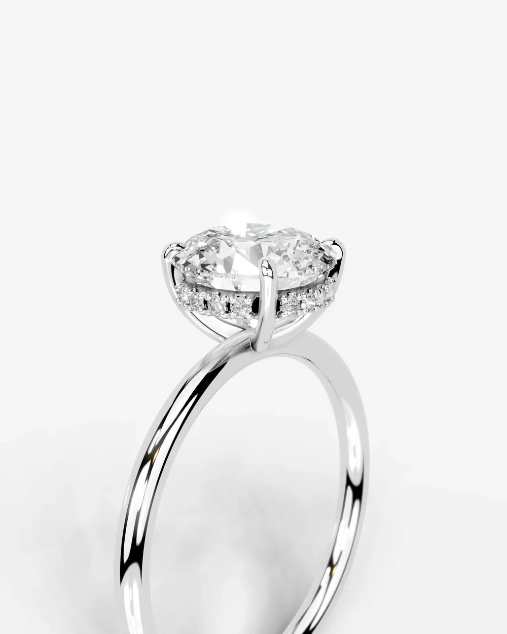 2 Carat Lab Grown Round Diamond Pavé Basket Ring