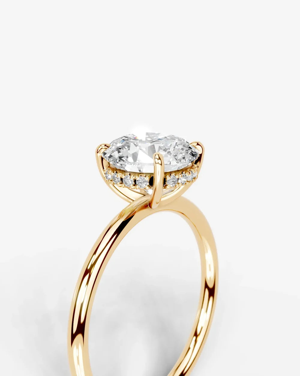 2 Carat Lab Grown Round Diamond Pavé Basket Ring