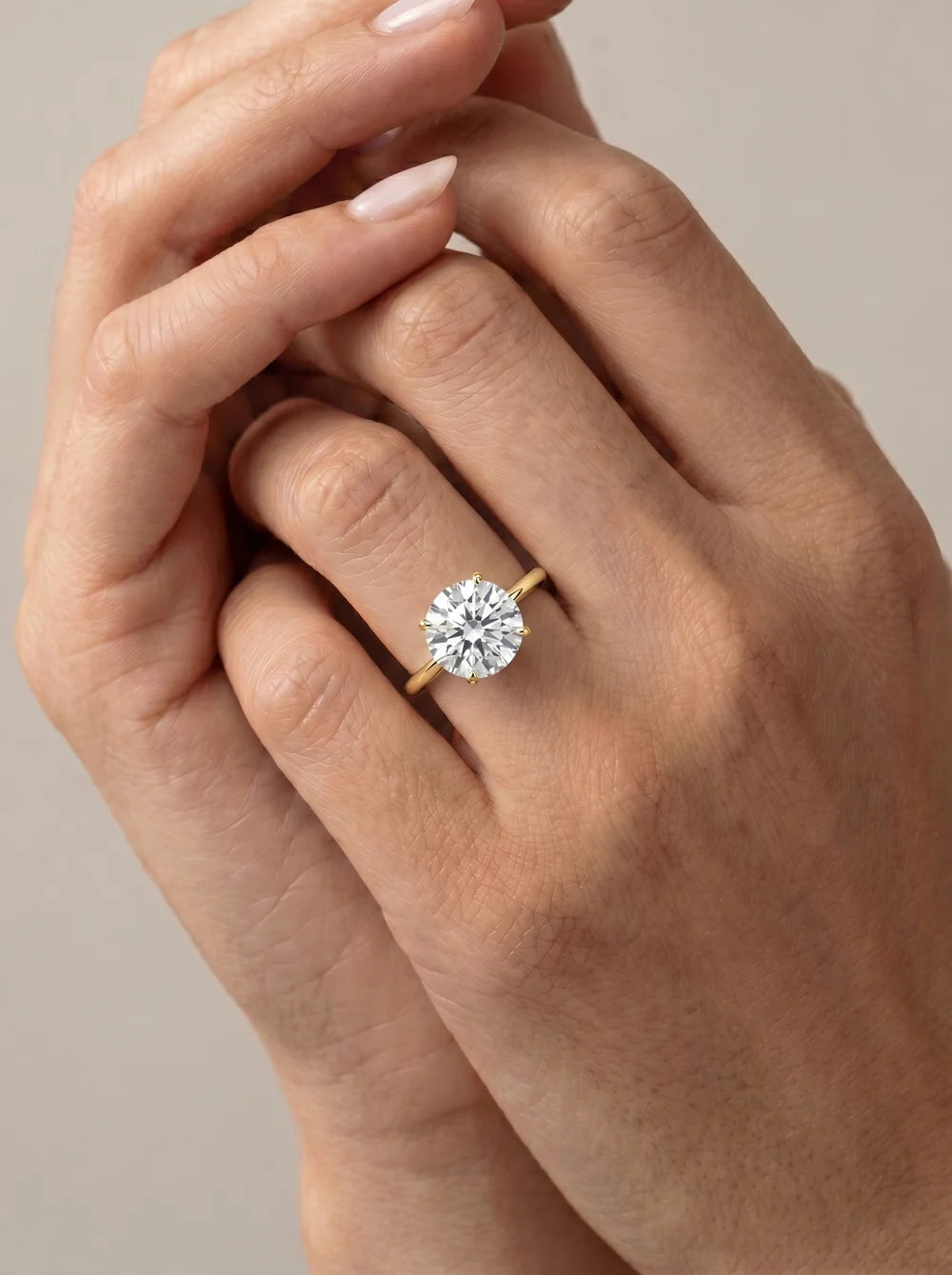 2 Carat Lab Grown Round Diamond Pavé Basket Ring