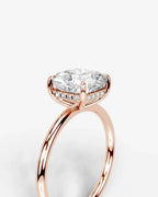 2 Carat Lab Grown Square Cushion Diamond Pavé Basket Ring