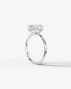 2 Carat Lab Grown Square Cushion Diamond Pavé Basket Ring