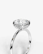 2 Carat Lab Grown Square Cushion Diamond Pavé Basket Ring
