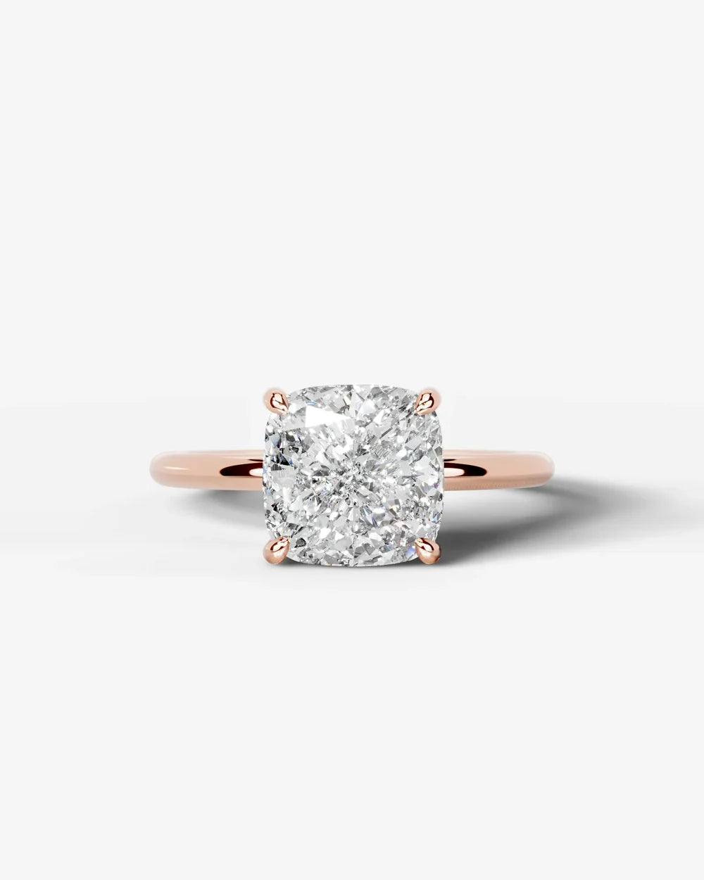 2 Carat Lab Grown Square Cushion Diamond Pavé Basket Ring
