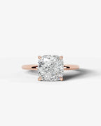 2 Carat Lab Grown Square Cushion Diamond Pavé Basket Ring