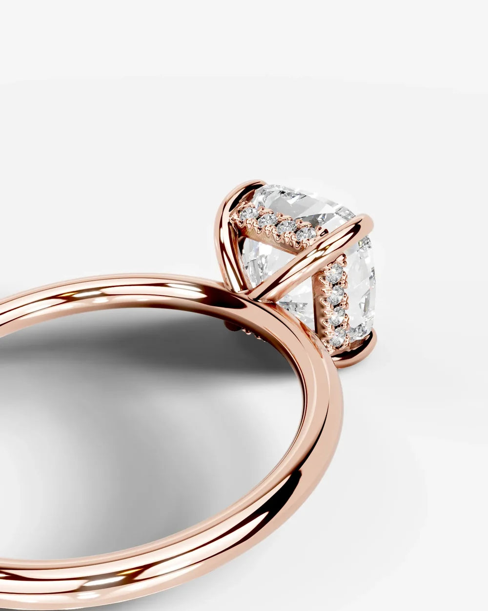 2 Carat Lab Grown Square Cushion Diamond Pavé Basket Ring