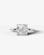 2 Carat Lab Grown Square Cushion Diamond Pavé Basket Ring