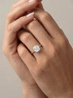2 Carat Lab Grown Square Cushion Diamond Pavé Basket Ring