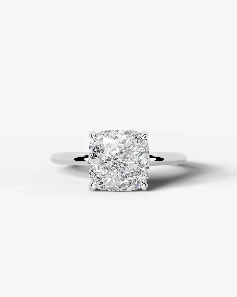 2 Carat Lab Grown Square Cushion Diamond Pavé Basket Ring
