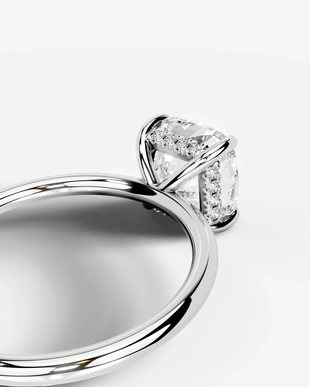 2 Carat Lab Grown Square Cushion Diamond Pavé Basket Ring