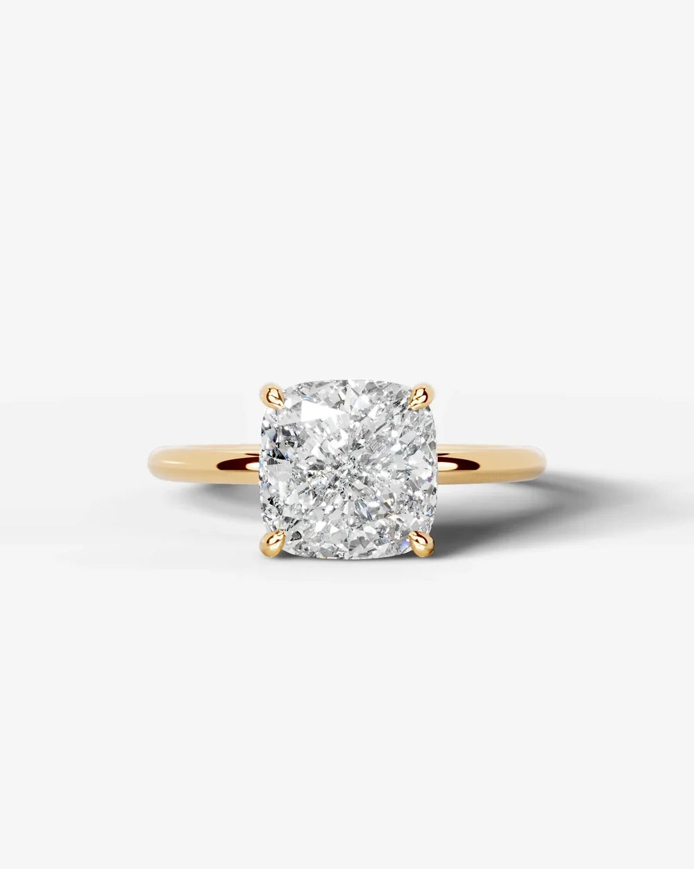 2 Carat Lab Grown Square Cushion Diamond Pavé Basket Ring