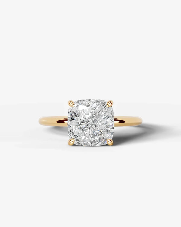 2 Carat Lab Grown Square Cushion Diamond Pavé Basket Ring