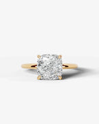 2 Carat Lab Grown Square Cushion Diamond Pavé Basket Ring