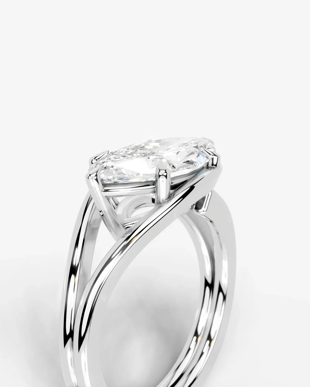 2 Carat Lab Grown Marquise Cut Diamond Bezel Engagement Ring