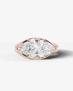 2 Carat Lab Grown Marquise Cut Diamond Bezel Engagement Ring