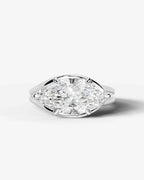 2 Carat Lab Grown Marquise Cut Diamond Bezel Engagement Ring