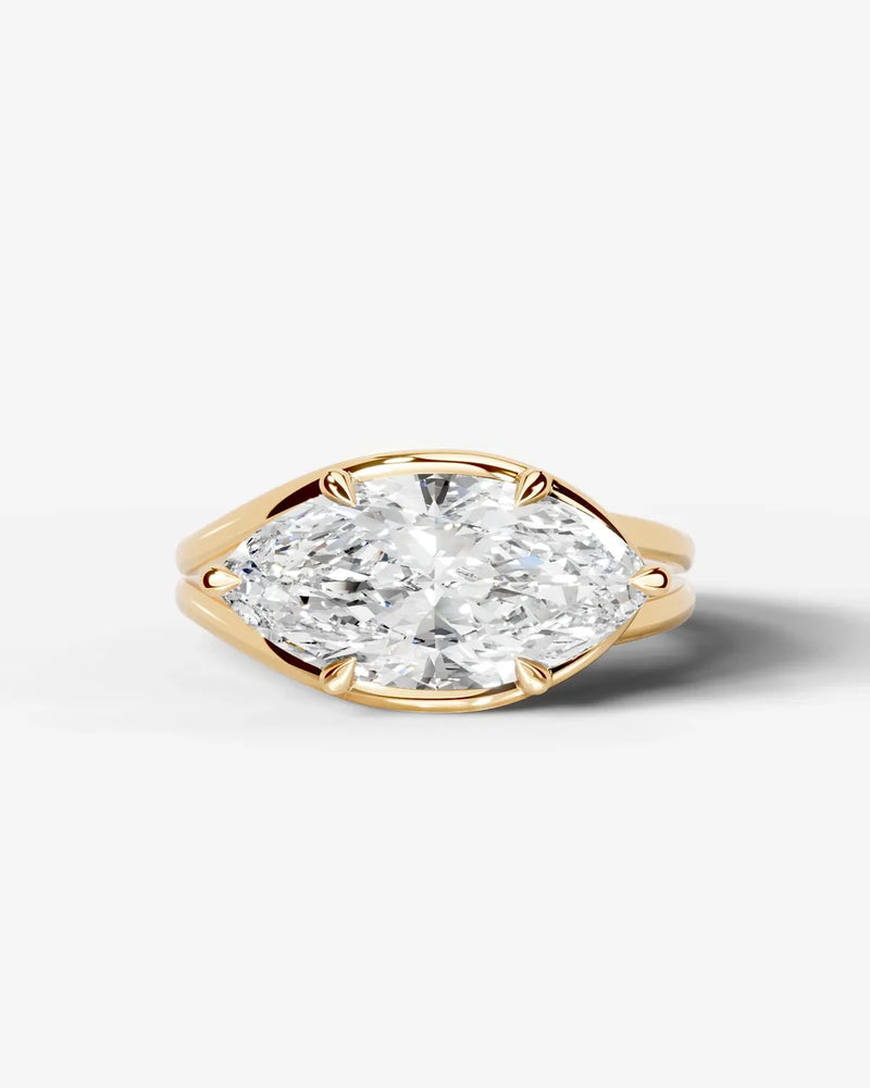 2 Carat Lab Grown Marquise Cut Diamond Bezel Engagement Ring