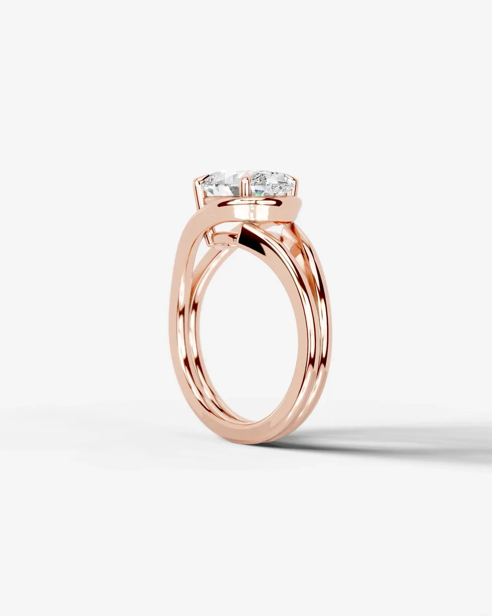 2 Carat Lab Grown Oval Cut Diamond Split Shank Prong Ring