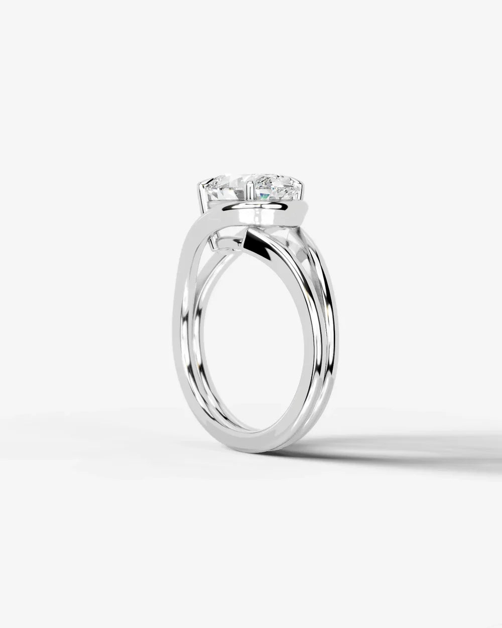 2 Carat Lab Grown Oval Cut Diamond Split Shank Prong Ring