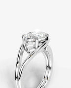 2 Carat Lab Grown Oval Cut Diamond Split Shank Prong Ring