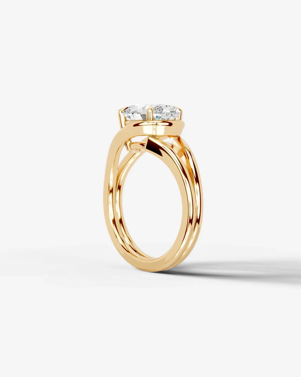 2 Carat Lab Grown Oval Cut Diamond Split Shank Prong Ring