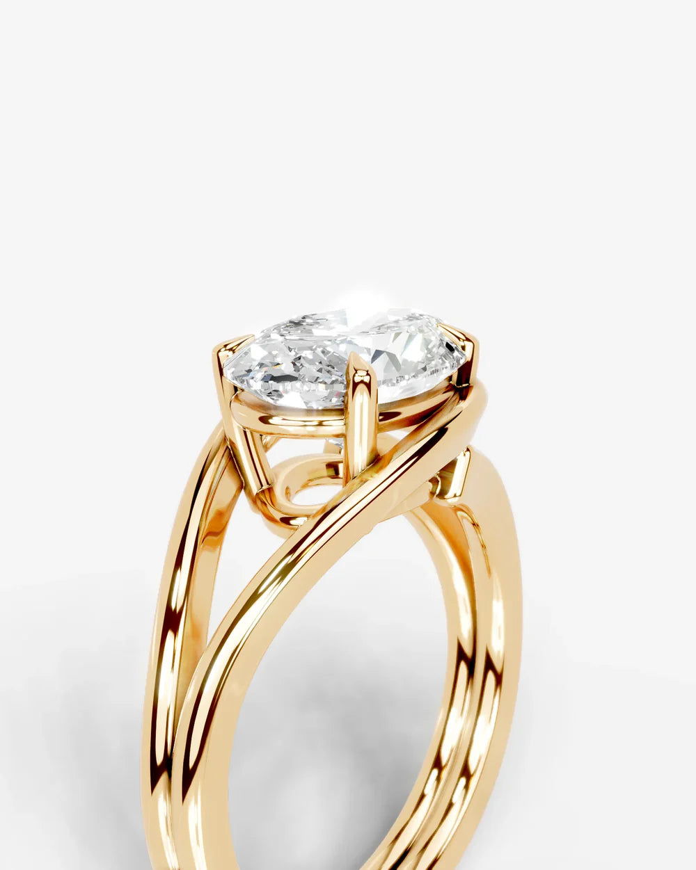 2 Carat Lab Grown Oval Cut Diamond Split Shank Prong Ring