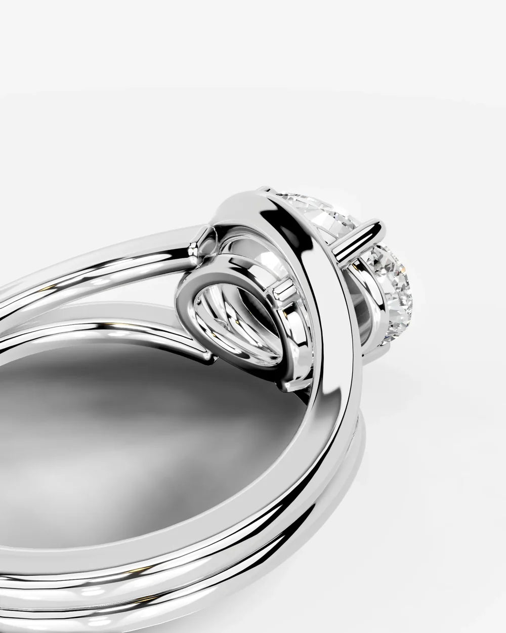 2 Carat Lab Grown Oval Cut Diamond Split Shank Prong Ring