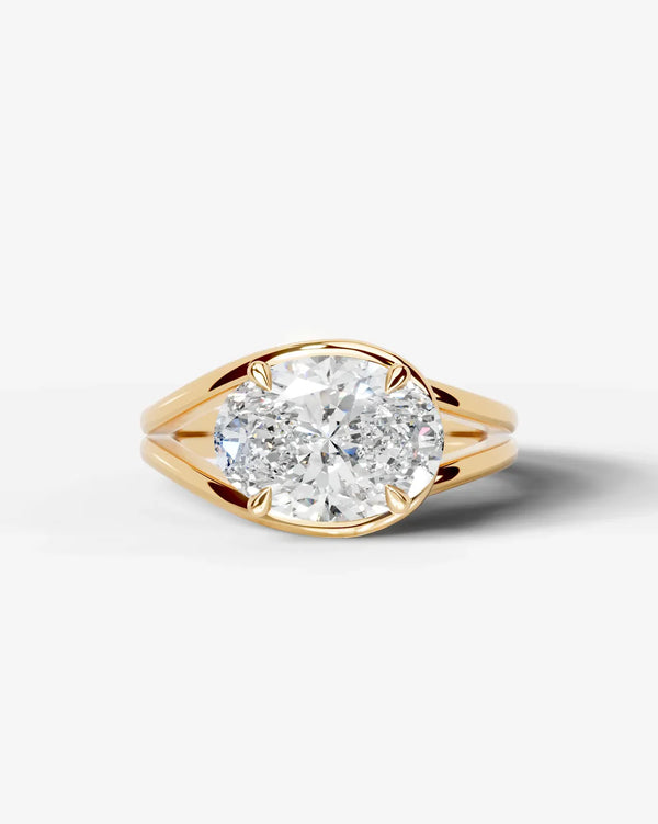 2 Carat Lab Grown Oval Cut Diamond Split Shank Prong Ring