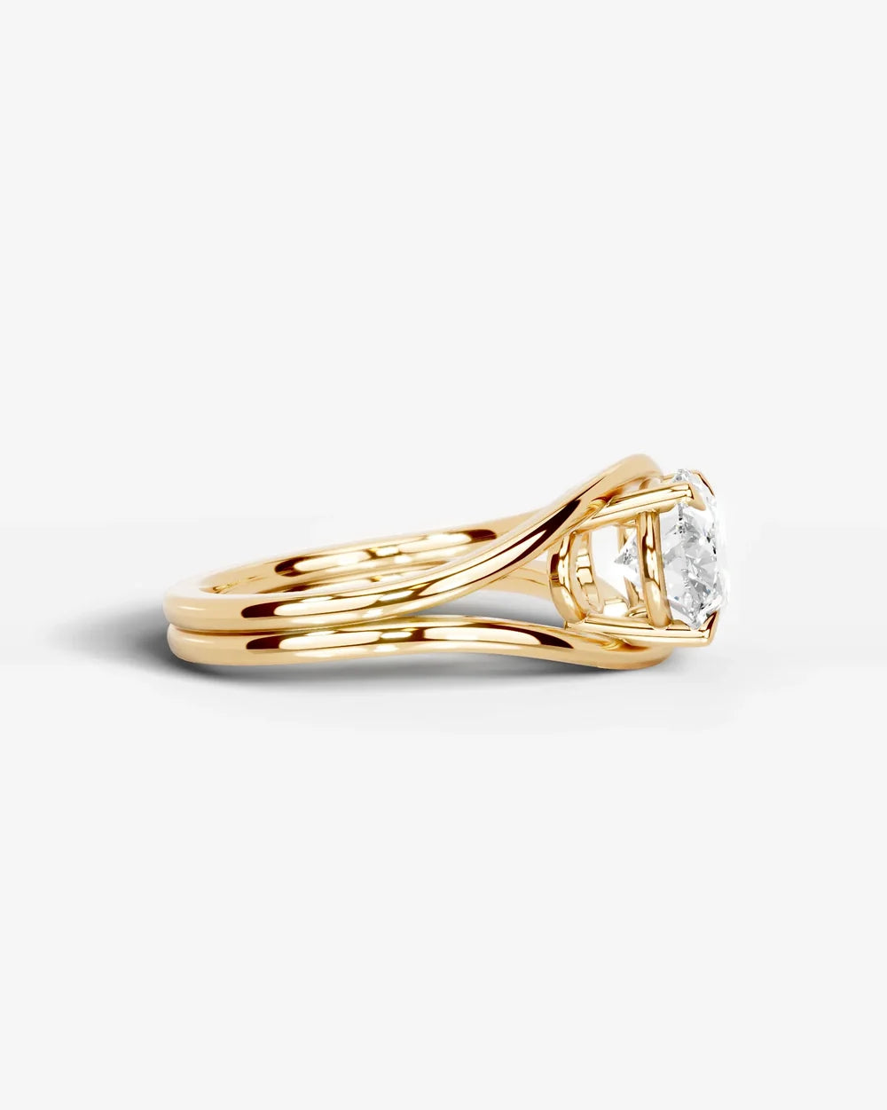 2 Carat Lab Grown Oval Cut Diamond Split Shank Prong Ring