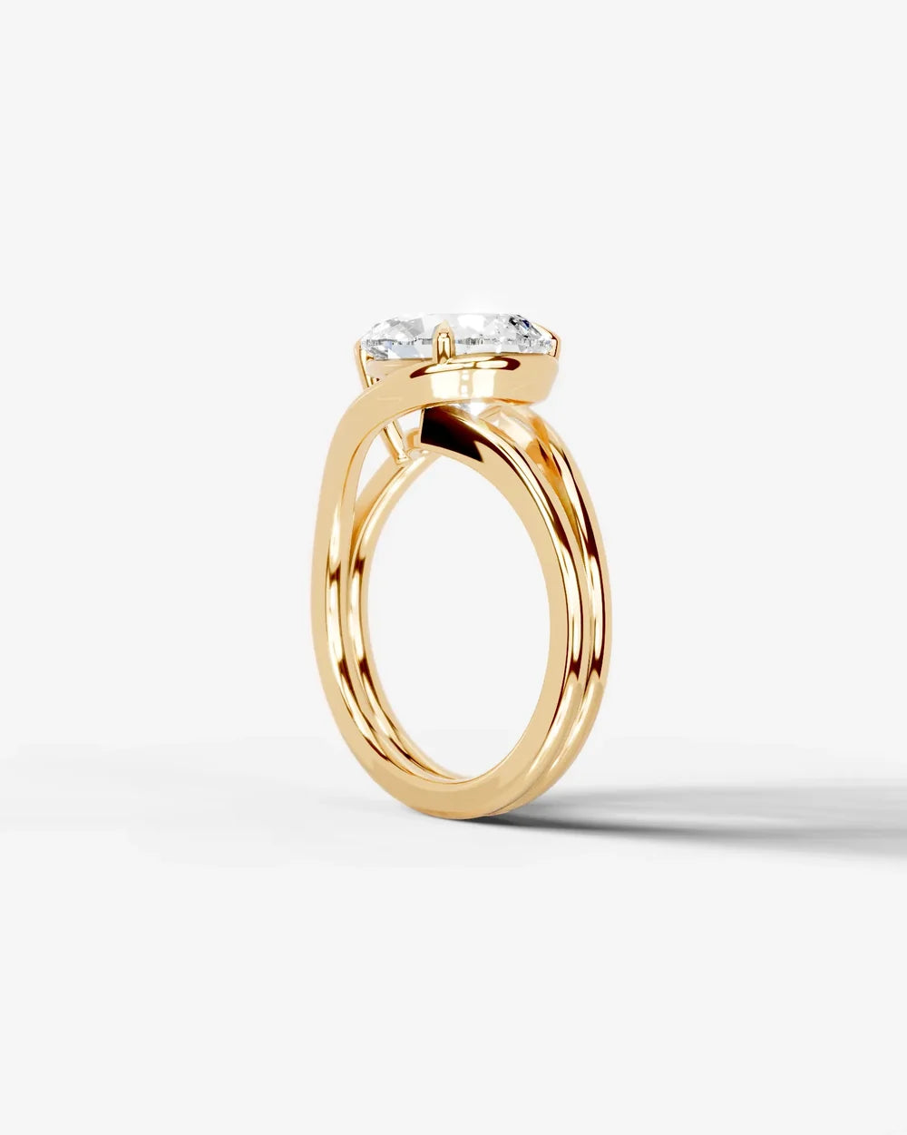 2 Carat Lab Grown Pear Cut Diamond Split Shank Ring