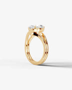 2 Carat Lab Grown Pear Cut Diamond Split Shank Ring