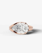 2 Carat Lab Grown Pear Cut Diamond Split Shank Ring