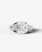2 Carat Lab Grown Pear Cut Diamond Split Shank Ring