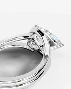 2 Carat Lab Grown Pear Cut Diamond Split Shank Ring