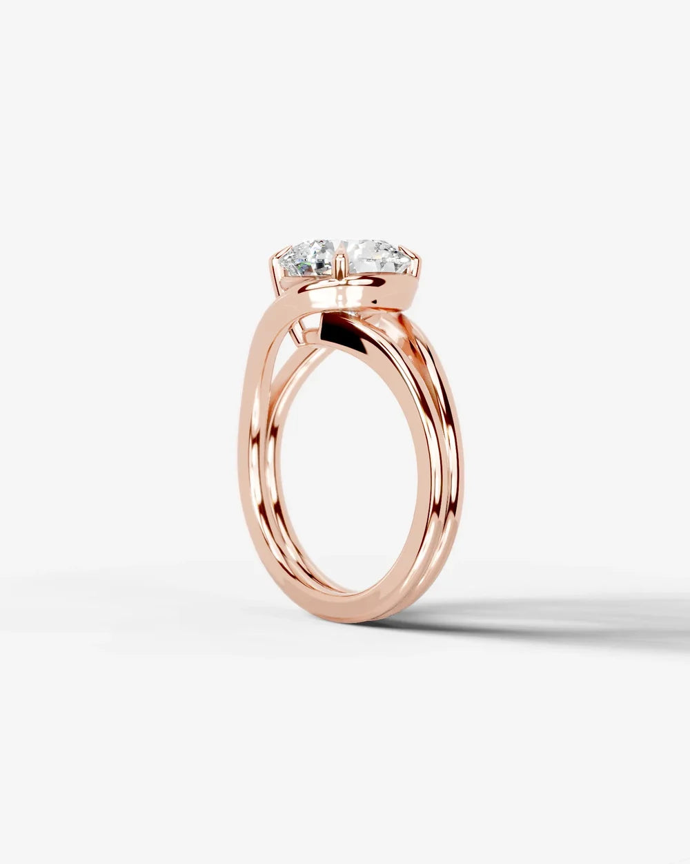 2 Carat Lab Grown Round Cut Diamond Split Shank Ring