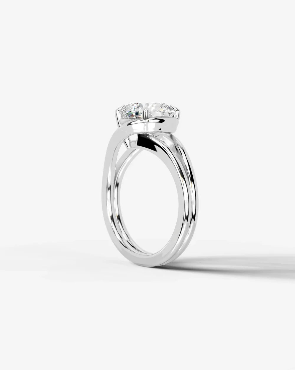 2 Carat Lab Grown Round Cut Diamond Split Shank Ring