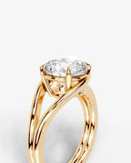 2 Carat Lab Grown Round Cut Diamond Split Shank Ring