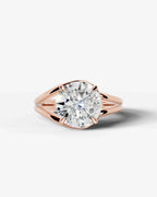 2 Carat Lab Grown Round Cut Diamond Split Shank Ring
