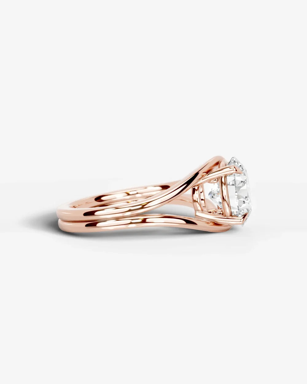 2 Carat Lab Grown Round Cut Diamond Split Shank Ring