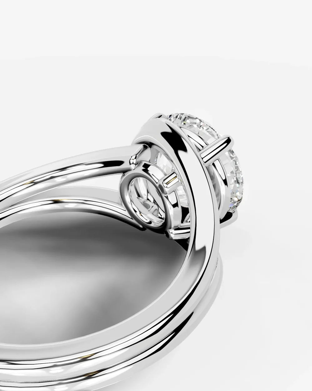 2 Carat Lab Grown Round Cut Diamond Split Shank Ring