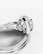 2 Carat Lab Grown Round Cut Diamond Split Shank Ring