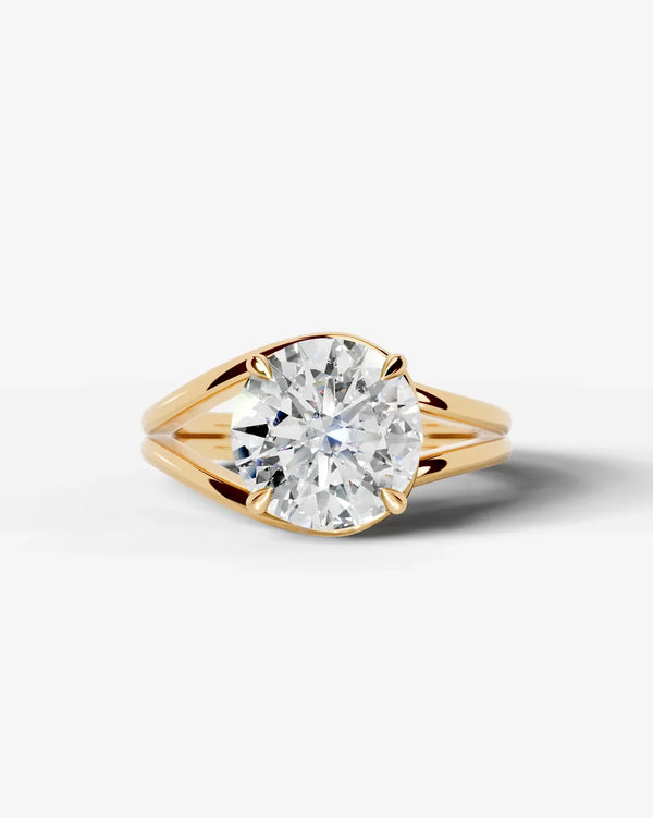 2 Carat Lab Grown Round Cut Diamond Split Shank Ring