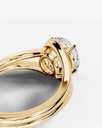 2 Carat Lab Grown Round Cut Diamond Split Shank Ring