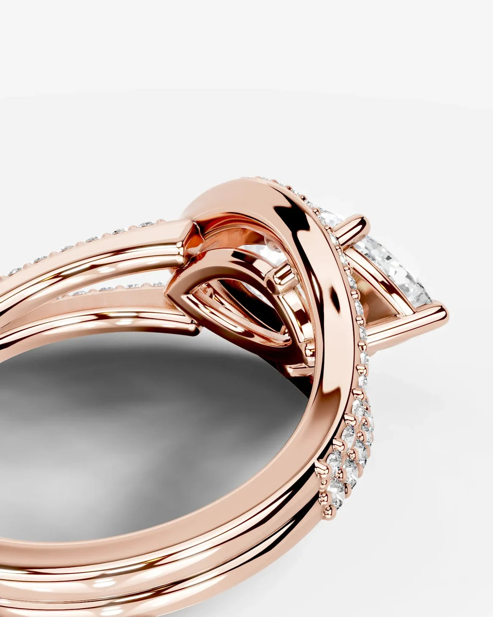 2 Carat Lab Grown Marquise Cut Horizontal Frame Split Shank Ring