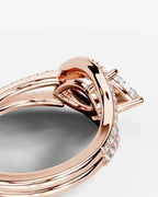 2 Carat Lab Grown Marquise Cut Horizontal Frame Split Shank Ring