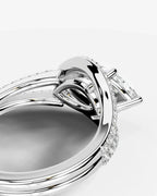 2 Carat Lab Grown Marquise Cut Horizontal Frame Split Shank Ring
